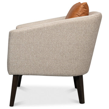 Bronson Accent Tub Chair In Beige Performance Fabric