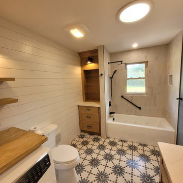 Transitional Contemporary Bathroom Laundry Room Remodel
