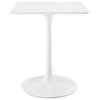 Lippa Square Wood Top Dining Table, White, 24"