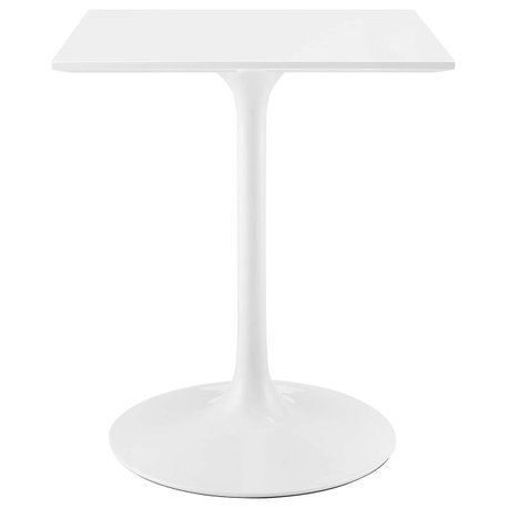 Lippa Square Wood Top Dining Table, White, 24"