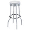 Coaster Modern Round Faux Leather Bar Stools in White