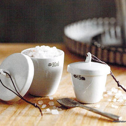 Roost Porcelain Crucible Salt & Pepper Cellars - Set/4 - SKU: CO581 - Salt And Pepper Shakers And Mills