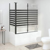 vidaXL Bathtub Shower Door Folding Bathtub Door Enclosure Stripe Tempered Glass