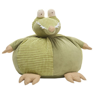 Mina Victory Plush Crocodile Green Pouf Throw Pillow