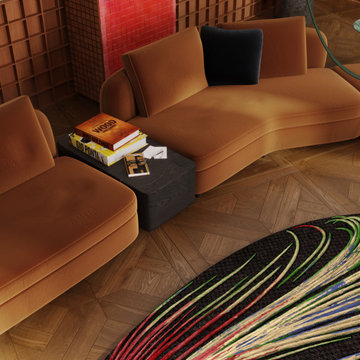 Laser Sun hand-knotted designer rug