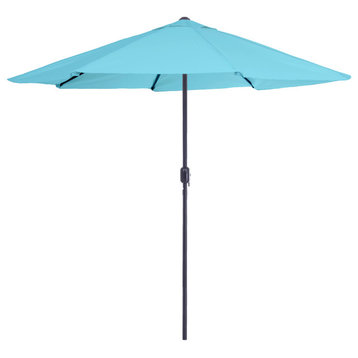 Pure Garden 9' Aluminum Patio Umbrella With Auto Crank, Blue
