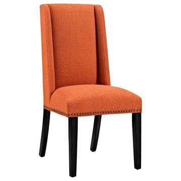 Modern Contemporary Urban Design Kitchen Room Dining Chair, Orange, Plastic