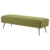 Couture Salome Bench, Olive Green/Antique Brass