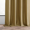 Ruched Vintage Faux Dupioni Silk Curtain Single Panel, Flax Gold, 50" X 108"