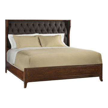 Hooker Furniture Palisade Upholstered Shelter King Bed with Carbon Fabric