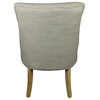 Moti Upholstery Blythe Fabric Upholstered Side Chair in Beige with Wooden Legs