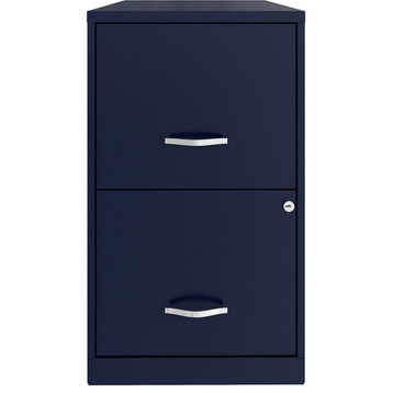 UrbanPro 18" Modern Metal File Cabinet with 2 Drawers in Navy