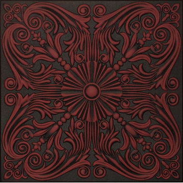 20"x20" R39 Styrofoam Ceiling Tile, Black Crimson