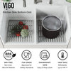 VIGO Matte Stone™ Double Bowl Farmhouse Apron Front Kitchen Sink & Gray Grid, 33