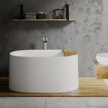 Aquatica Sophia-Wht Freestanding Solid Surface Bathtub - Fine Matte