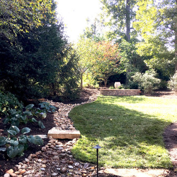 Dry Stream with Boulder Bridge and Step