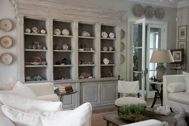 Family room - shabby-chic style family room idea in Charlotte