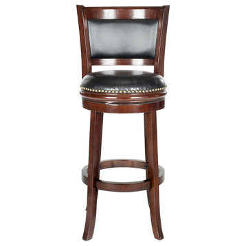 Thurman Swivel Bar Stool Cappuccino / Black Seat Set of 2