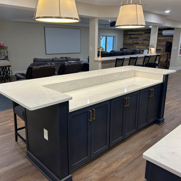 Best basement remodel with a home gym and movie room