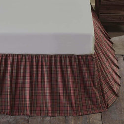 Mayflower Market - Tartan Red Plaid Twin Bed Skirt 39x76x16 - Bedskirts