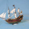 Black Bart's Royal Fortune Model Pirate Ship, White Sails, 36"