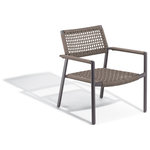 Oxford Garden - Eiland Club Chair, Carbon, Composite Cord Mocha, No Cushions, Set of 2 - With a subtle, sophisticated look, this Club Chair set will complement a variety of spaces. Ideally suited for outdoor applications, these low-maintenance, durable chairs feature welded construction, durable yet lightweight powder-coated aluminum, and PVC-coated polyester composite cord. The open weave makes for an extremely comfortable seat and allows air to flow through, creating a lightweight seating solution that stays put in the windiest of conditions. Ideally suited for commercial applications, this versatile club chair is the perfect complement to any outdoor space and conveniently stacks for easy storage. Add to your comfort and relaxation by pairing with coordinating Eiland Pepper Club Chair Cushions.