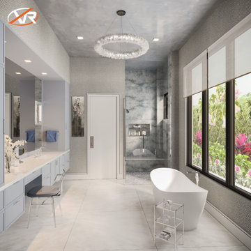 Luxury Bathroom Interior Design 3D Rendering
