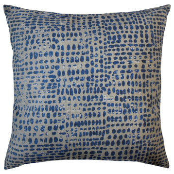 The Pillow Collection Blue Bates Throw Pillow, 22"