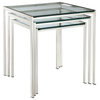 Nimble Stainless Steel Nesting Table, Silver