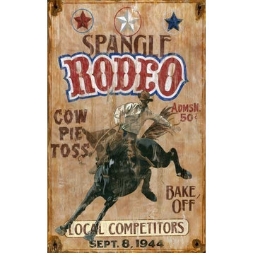 Red Horse Spangle Rodeo Sign - 15 x 26