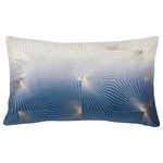 Safavieh - Safavieh Loran Pillow, Navy/Grey, 20"x12" - Bring an eruption of glamour to the couch or armchair with this shining Loran Pillow. A navy ombre backdrop pairs fabulously with the silver grey sunburst designs, its clean embroidered lines highlighting the decorative drama of modern furnishings.