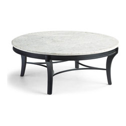 Amherst Mosaic Aluminum Coffee Table White Marble - Outdoor Coffee Tables