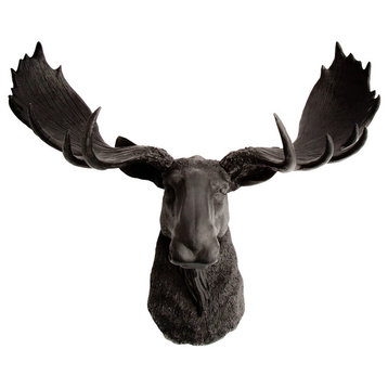 Faux Moose Head Wall Mount, Black