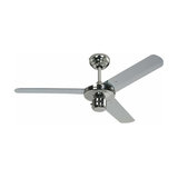 Industrial ceiling fan in elegant chrome