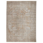 Jaipur Living - Vibe Aubin Medallion Beige and White Area Rug, 8'10"x12'7" - The stunning En Blanc collection captures the elegance of neutral, vintage-inspired patterns and melds Old World aesthetics with an updated and luxurious vibe. The Aubin rug boasts a subtly distressed center medallion motif in tonal hues of ivory, silver, gray, and gold. Soft and lustrous, this chameleon-like design emulates the timeless style of a Turkish hand-knotted rug, but in an accessible polyester and viscose power-loomed quality.