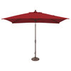 Catalina 6'x10' Push Button Umbrella, Really Red, Solefin Fabric