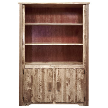 Homestead Collection Bookcase With Storage, Stain and Clear Lacquer Finish