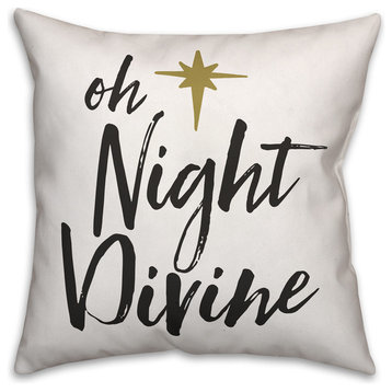 Oh Night Divine Throw Pillow, 18"x18"