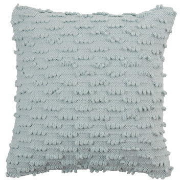Nubby Design Down-Filled Throw Pillow, Aqua, 20"x20"
