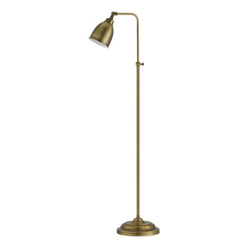 Pharmacy Floor Lamp with Adjusted Pole, Antique Brass Finish, Antique Brass