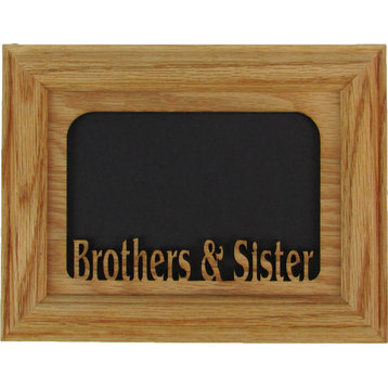 Brothers and Sister Oak Picture Frame and Oak Matte, 5"x7"