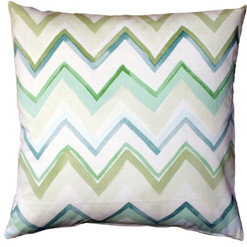 Pillow Decor - Pacifico Stripes Green Throw Pillow 20X20