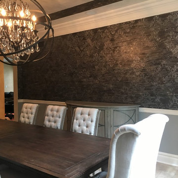Carmel, Indiana Custom Stenciled Metallic Dining Room