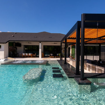 Louvered Pergola over a Pool Deck, New Smyrna Beach FL