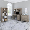 Bush Salinas Mission Engineered Wood Desk with Hutch in Driftwood Gray
