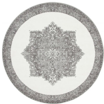 Transitional Bianco 8' Round Oyster Area Rug