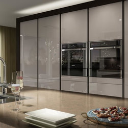 Sleek Sliding Doors & Built-In Appliances - Ovens