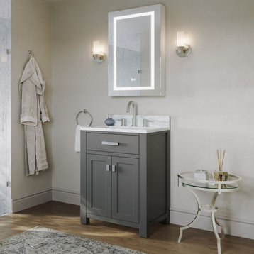 The Polaris Bathroom Vanity, Single Sink, 24", Cashmere Gray, Freestanding