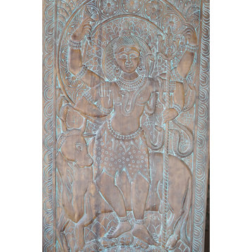 Consigned Vintage Standing Shiva Wall Panel, Carved Wall Art, Custom Barn Door