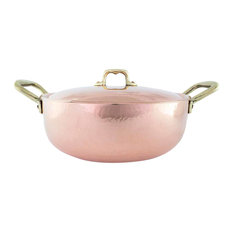 Rounded Copper Casserole with Lid, Copper, 1.4 Litre, 14cm